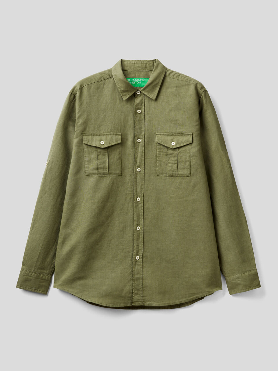 Regular fit linen blend shirt image number 1