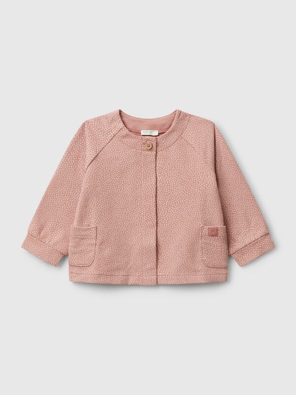 Polka dot jacket in sweat fabric New Born (0-18 months)