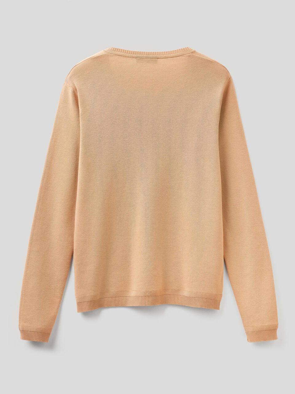 Pure cotton sweater with V-neck image number 2