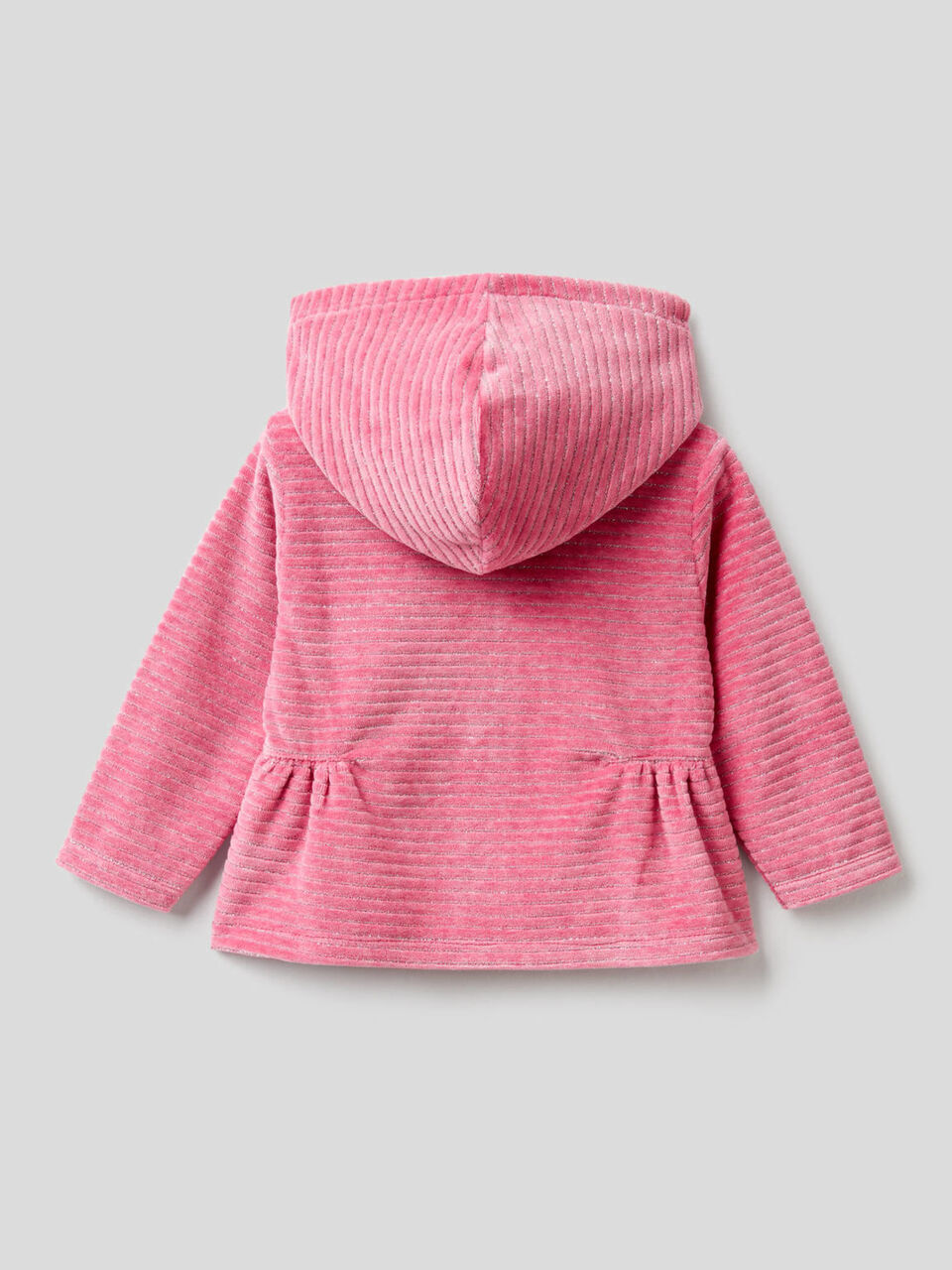 Chenille sweatshirt with zip and hood image number 2