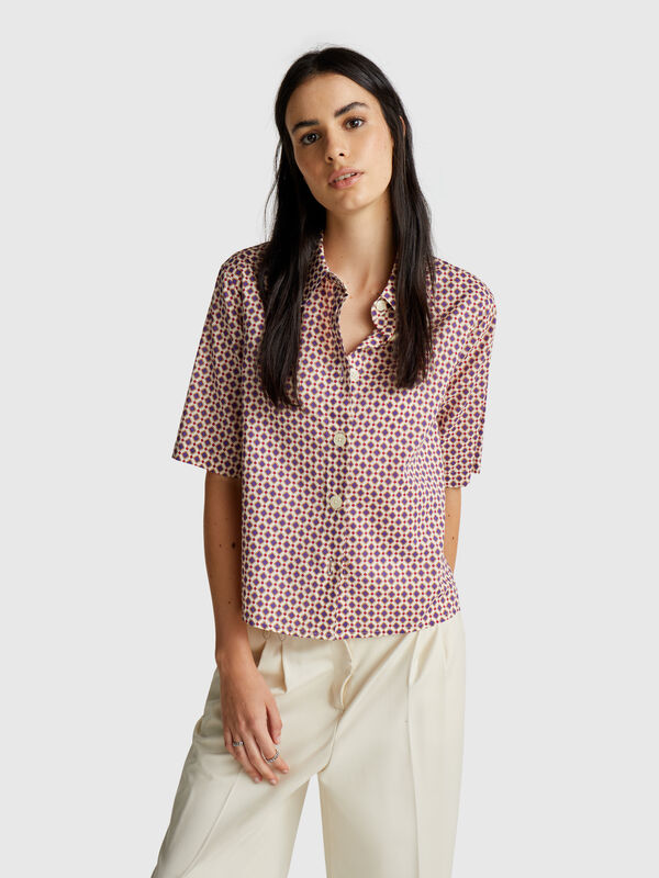 Short sleeve patterned shirt Women