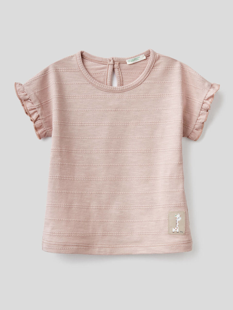 T-shirt in pure cotton with rouches image number 1