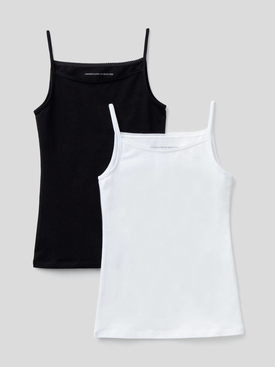 Two camisoles in stretch cotton image number 1