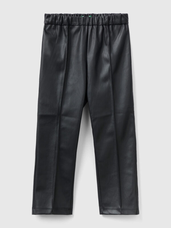 Slim fit trousers in imitation leather fabric Junior Girl