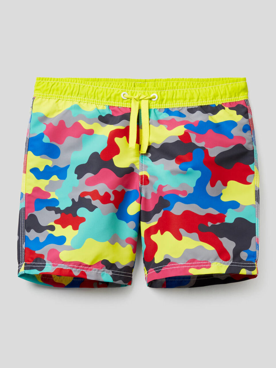 Multicolor camouflage swim trunks image number 1