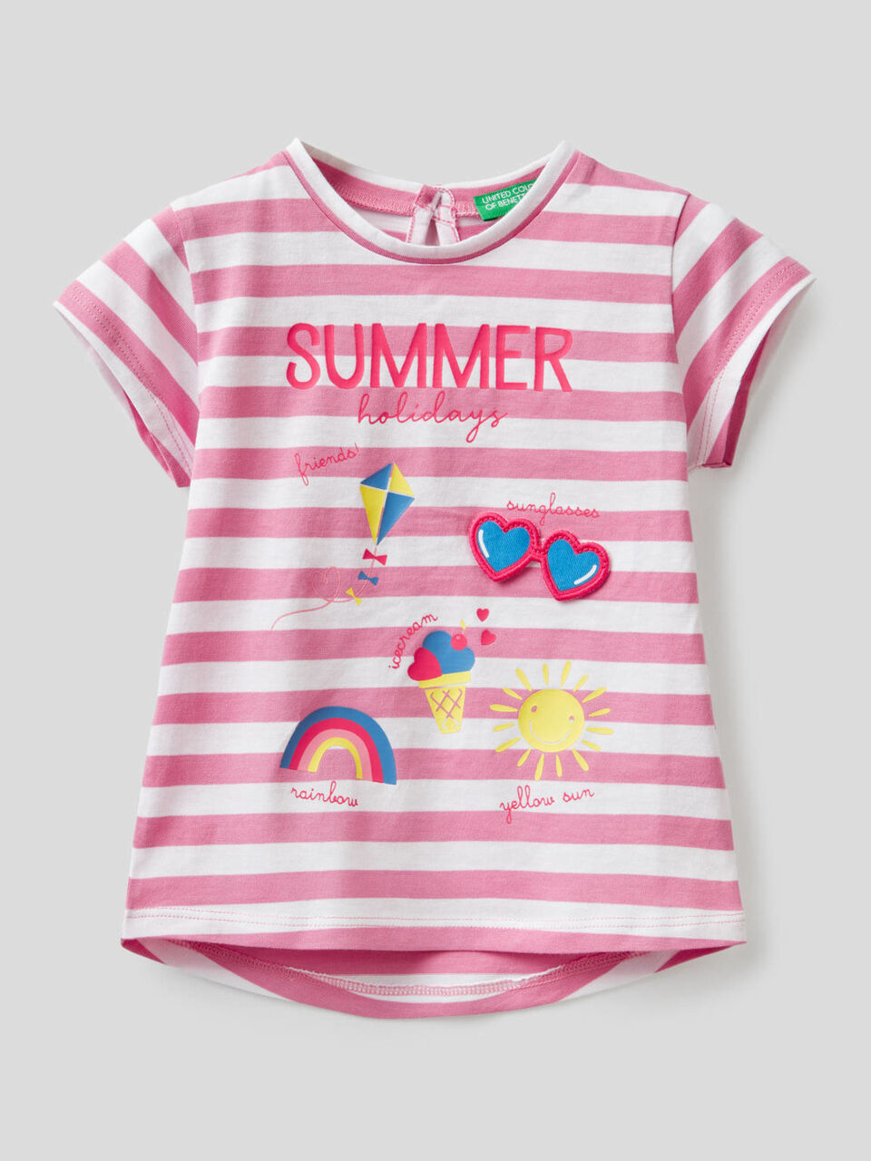 Striped t-shirt in 100% cotton image number 1