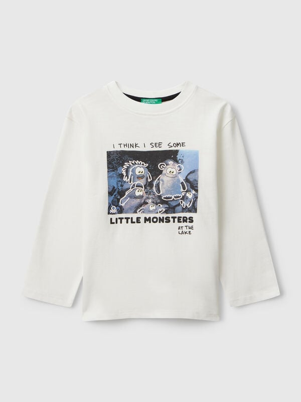 T-shirt with monster print Junior Boy