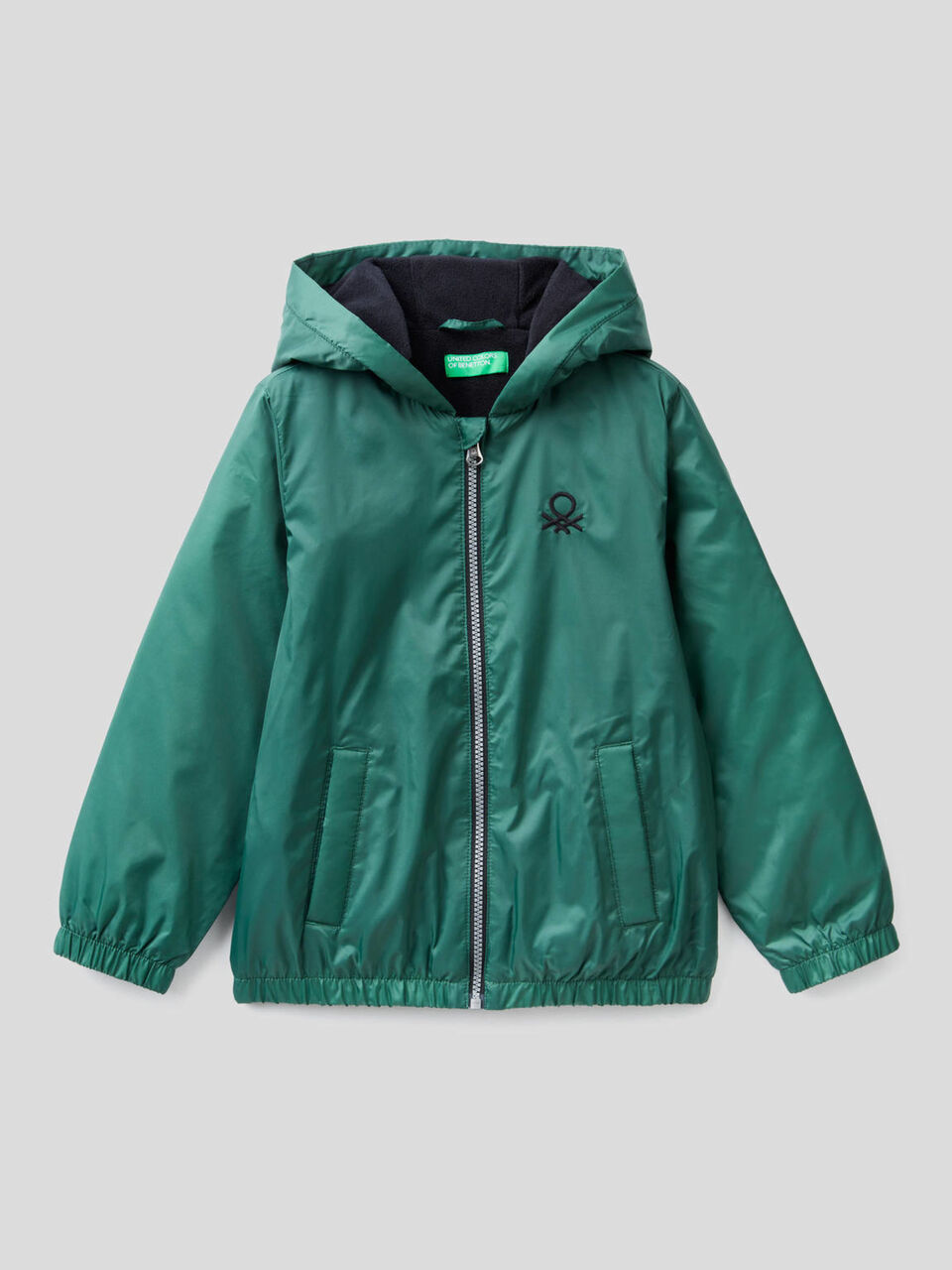 Jacket with zipper and hood image number 1