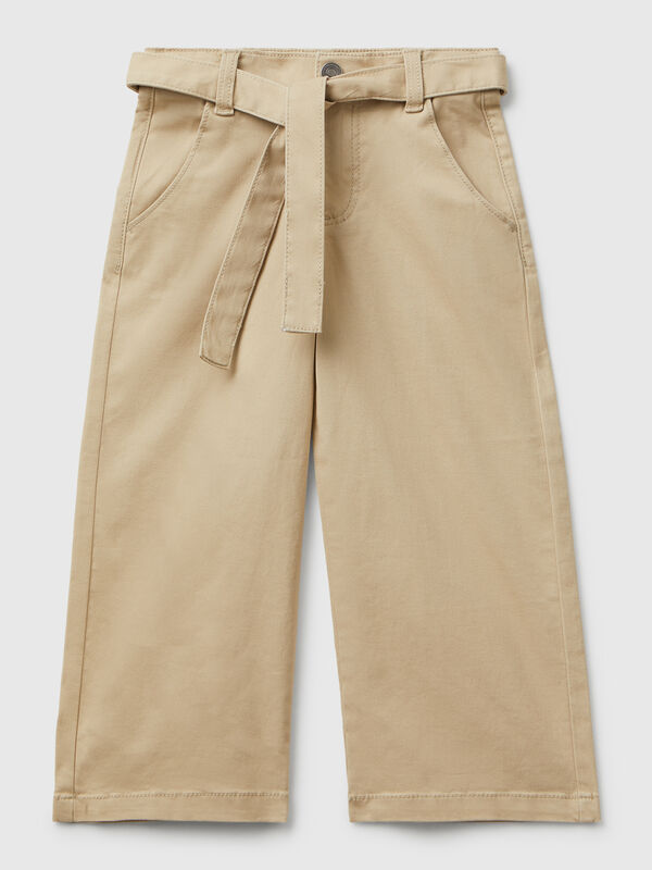Wide fit trousers with sash Junior Girl