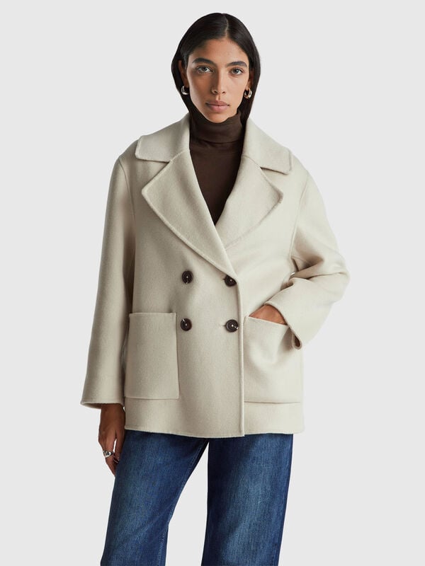 Double-breasted coat in wool blend Women