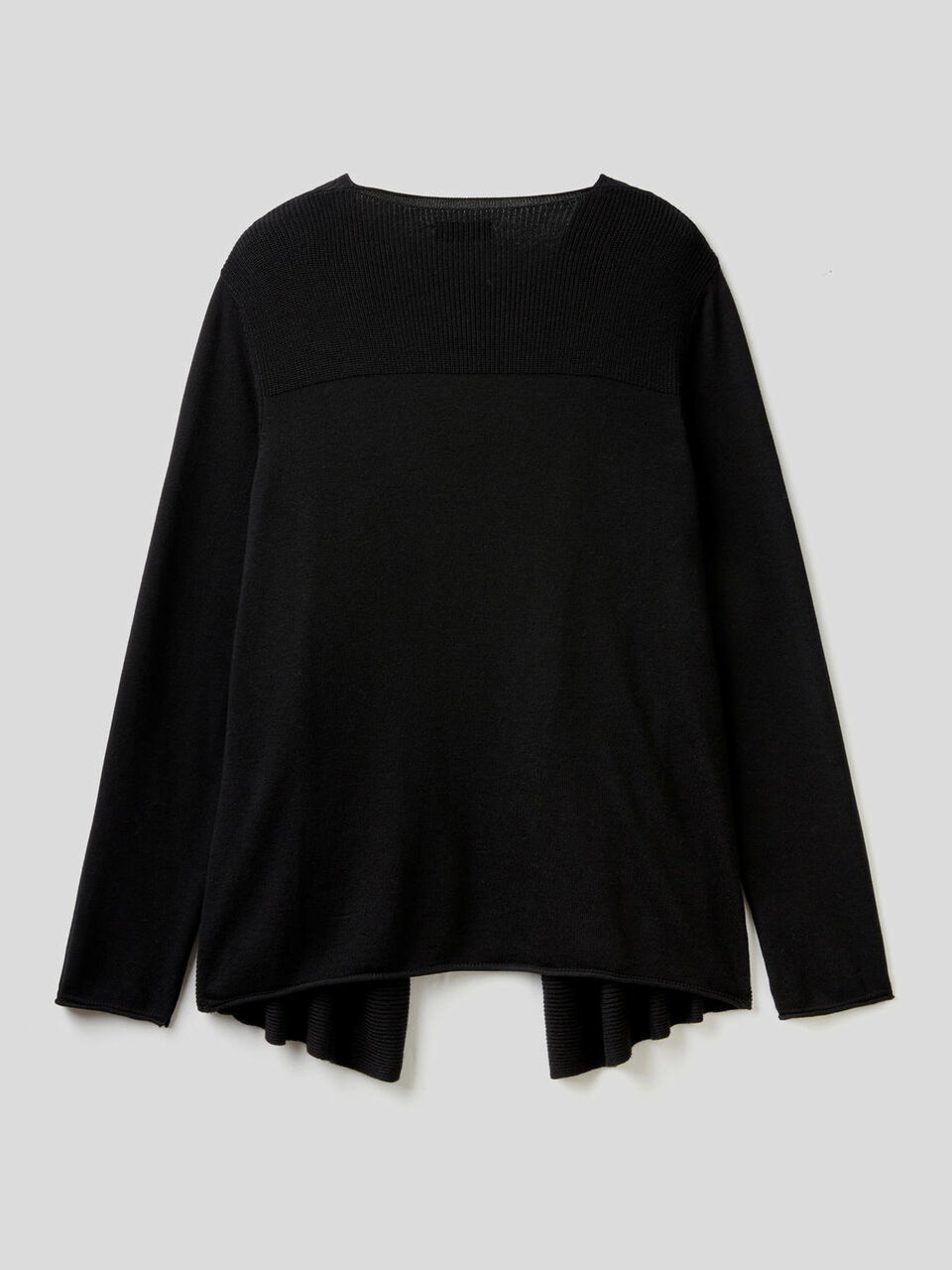 Open cardigan with knit panels image number 2