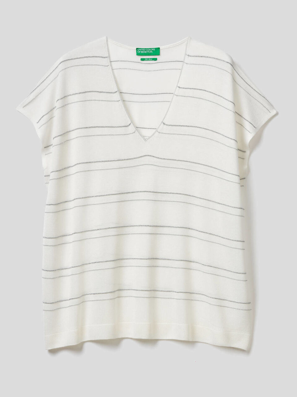 Short sleeve sweater in silk blend image number 1