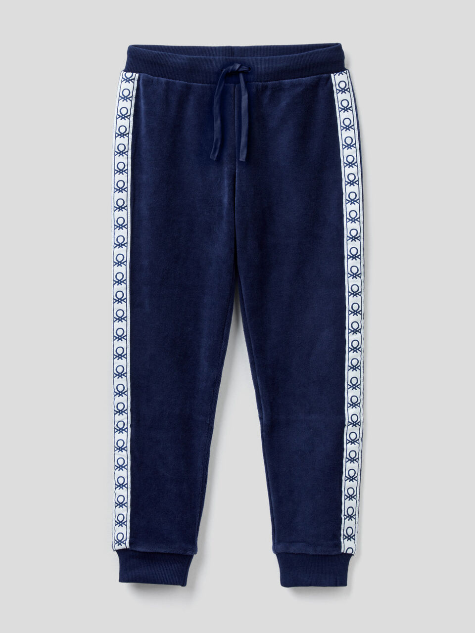 Chenille trousers with logo bands image number 1