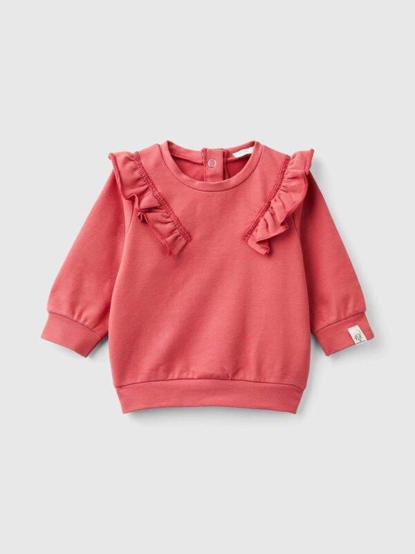 Sweatshirt with rouches in stretch organic cotton New Born (0-18 months)