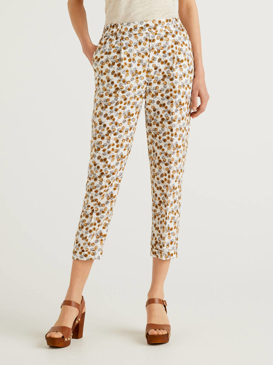 patterned linen pants