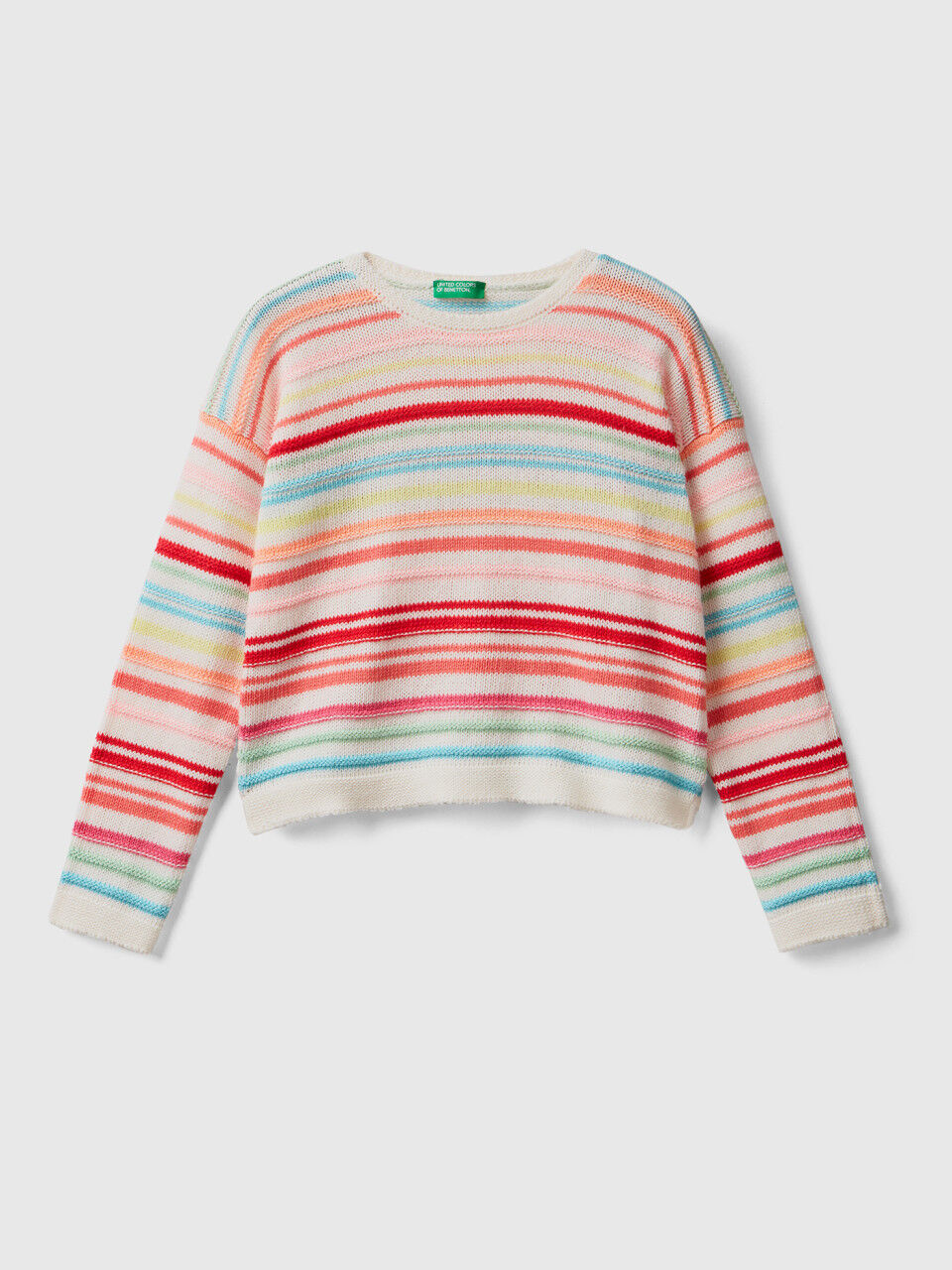 Striped sweater in cotton blend
