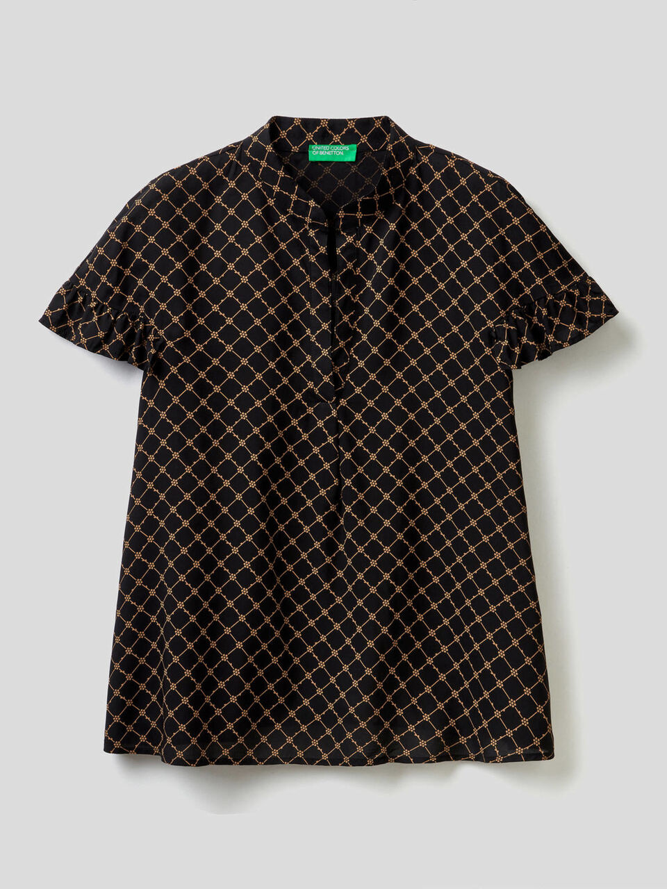 Patterned blouse with rouches image number 1