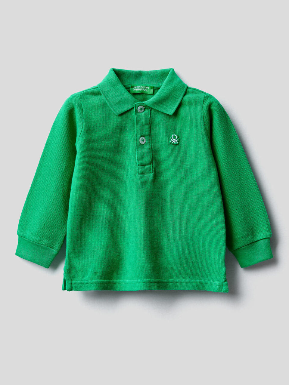 Long sleeve polo in organic cotton image number 1