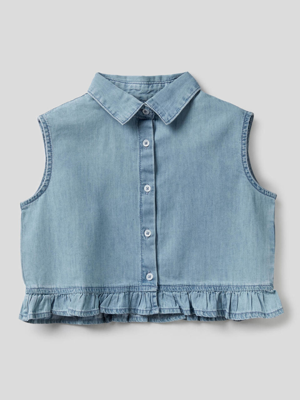 Sleeveless blouse with rouches image number 1