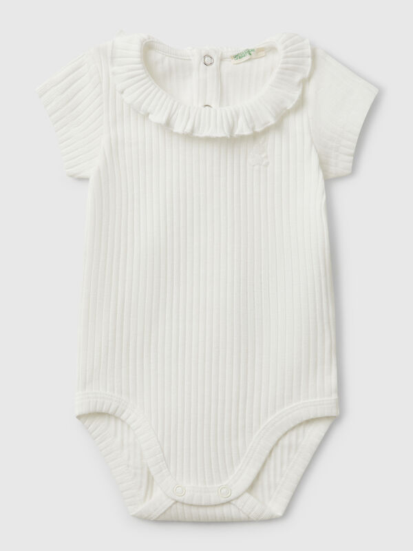 Bodysuit with collar in stretch cotton New Born (0-18 months)