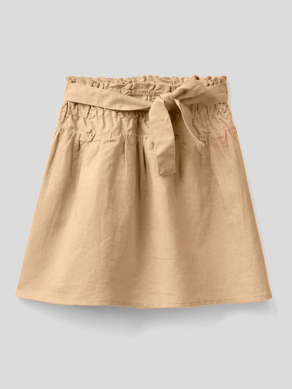 High-waisted skirt in linen blend image number 1
