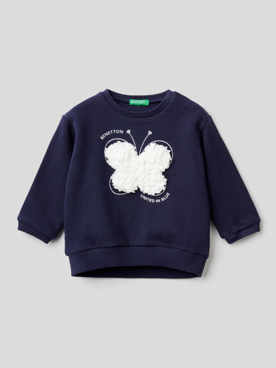 Sweatshirt with petal look applique image number 1