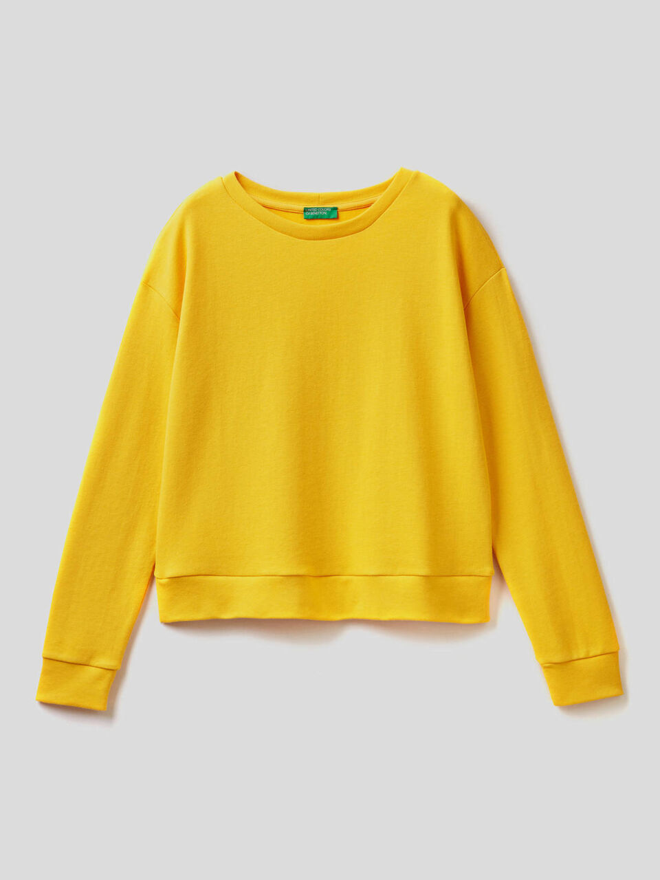 Solid color sweatshirt in cotton blend image number 1
