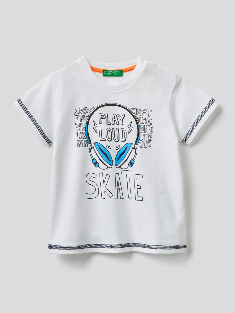 Cotton t-shirt with skateboard print image number 1