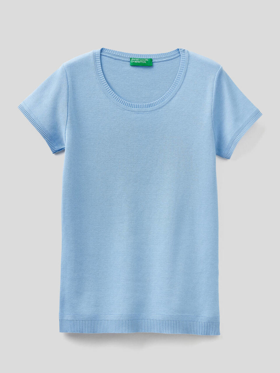 Short sleeve sweater in 100% cotton image number 1