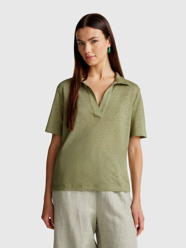 Polo in pure linen Women