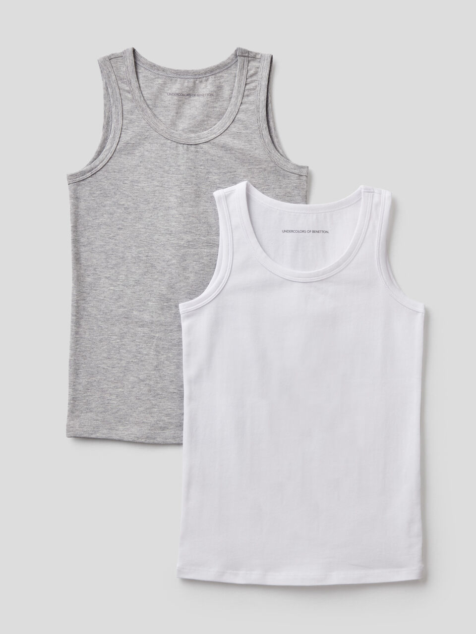 Two tank tops in stretch cotton image number 1