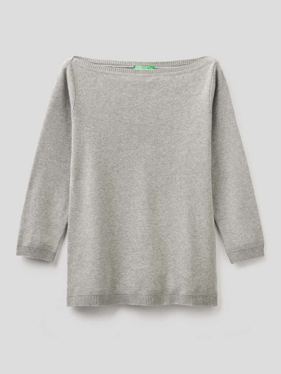 100% cotton boat neck sweater image number 1