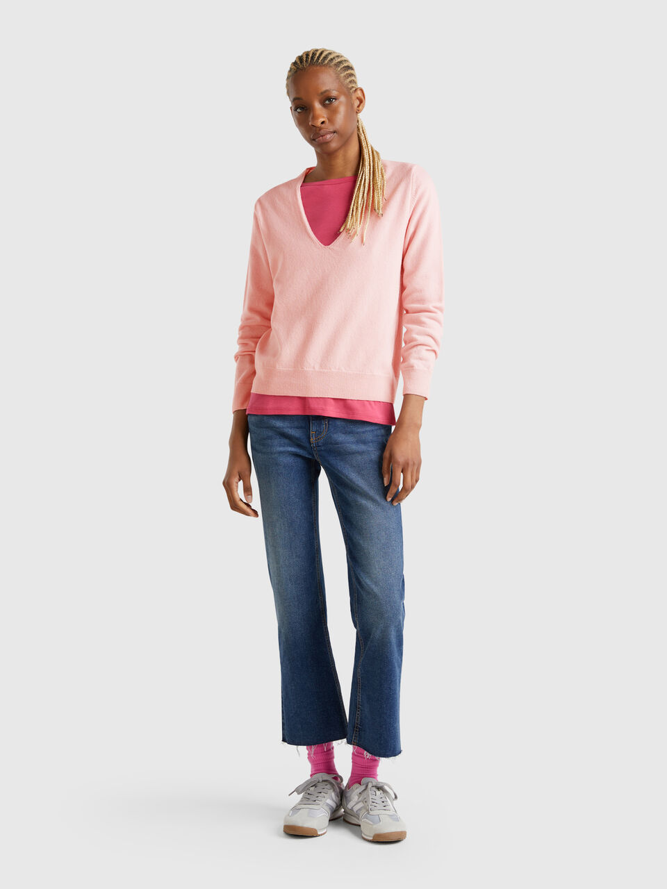 V NECK SWEATER L/S Women image number null