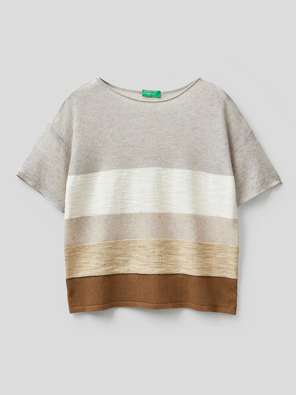 Striped sweater with yarn mix image number 1