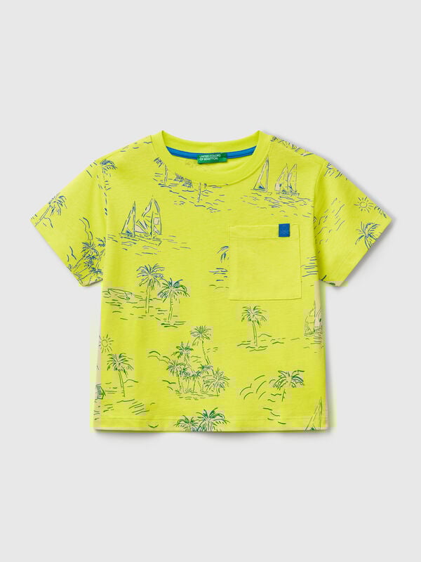 Oversize t-shirt with beach print Junior Boy