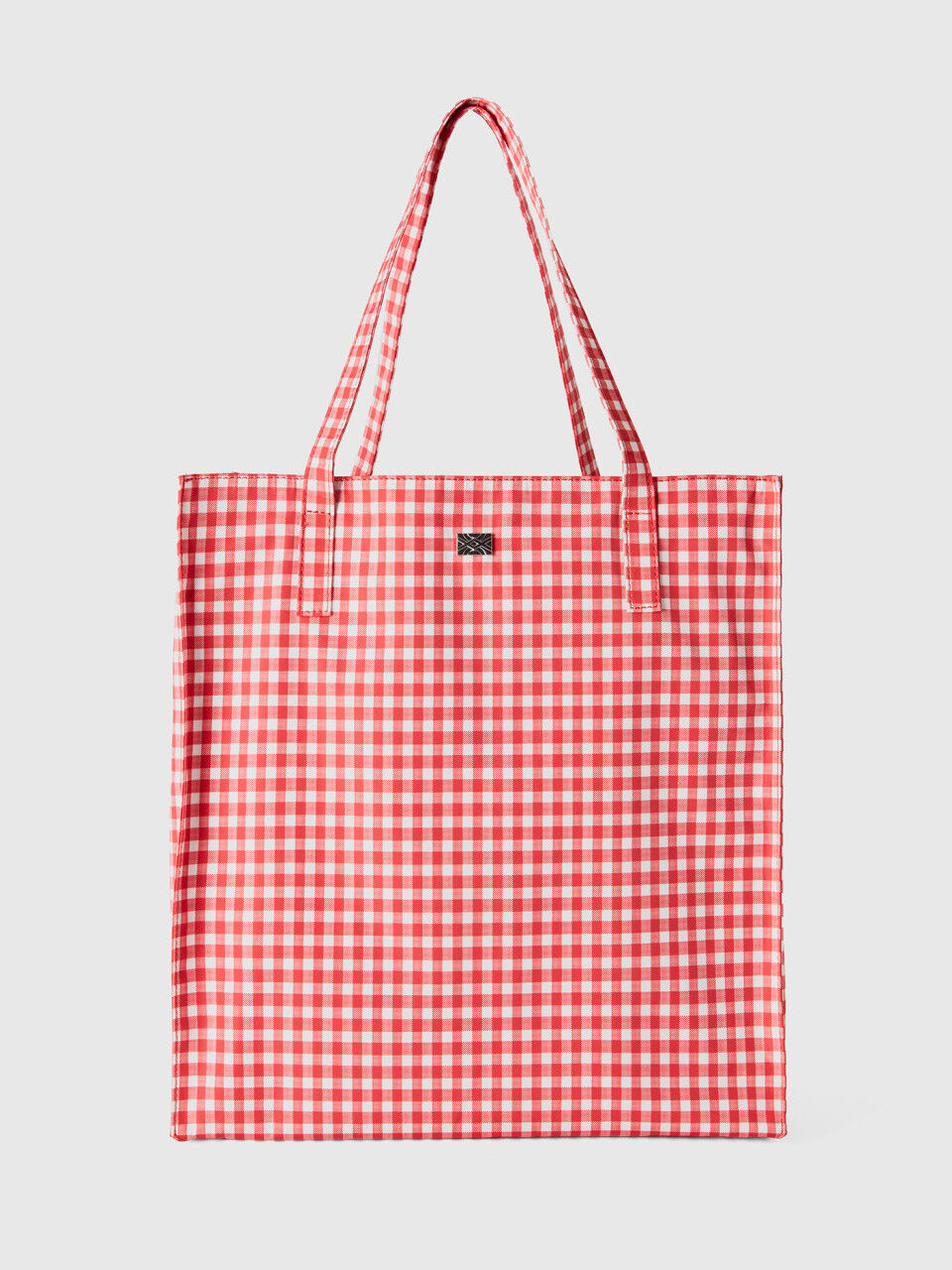 Red vichy shopping bag