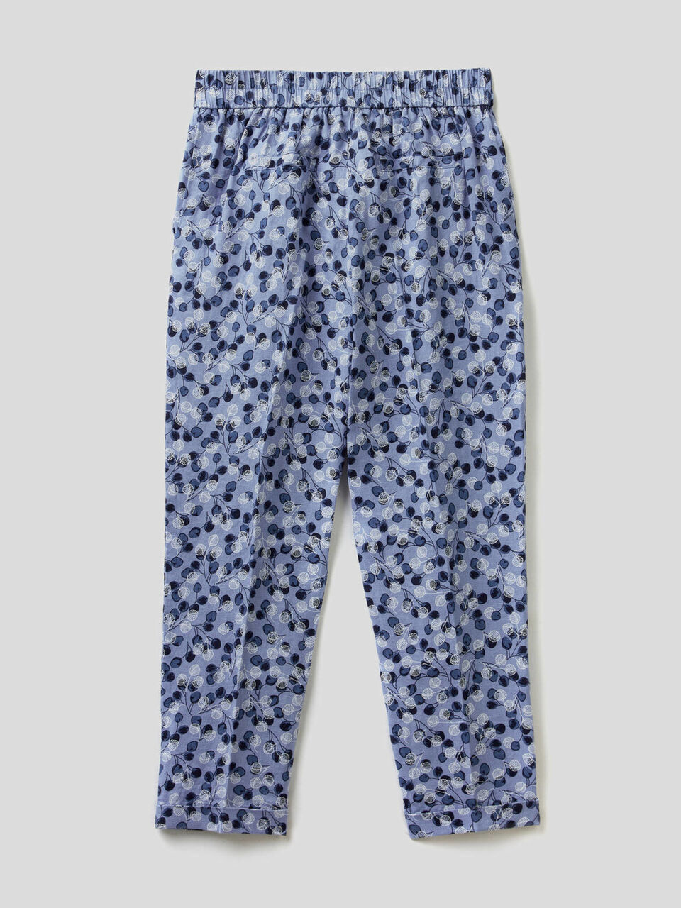 Trousers in 100% linen with pattern print image number 2