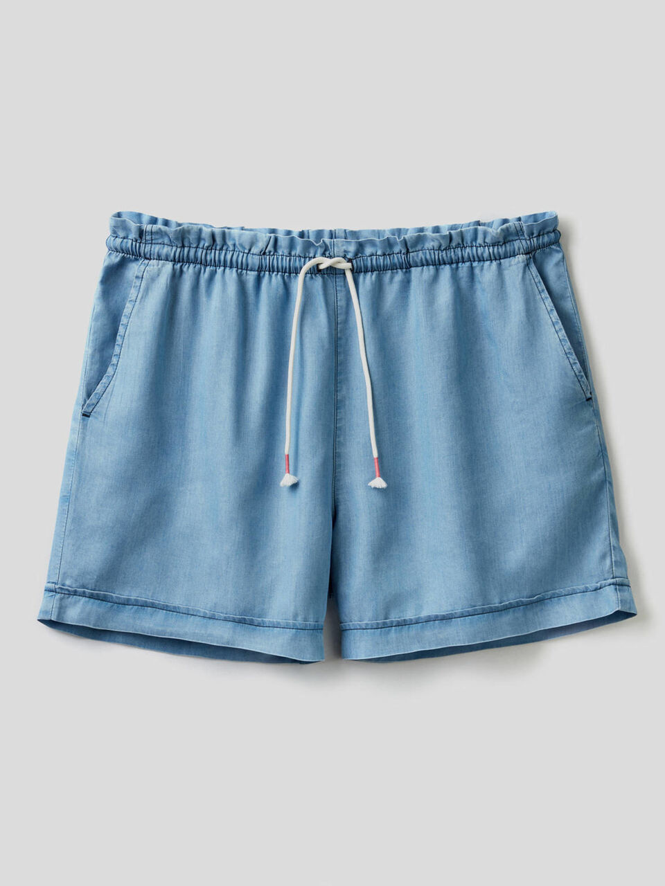 Flowy denim look shorts image number 1