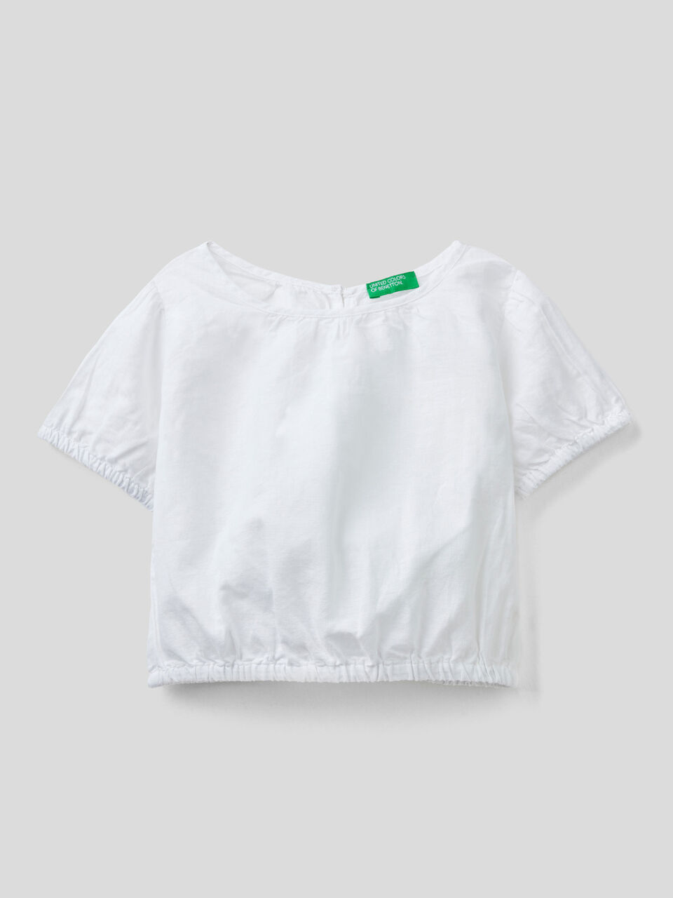 Short blouse in linen blend image number 1
