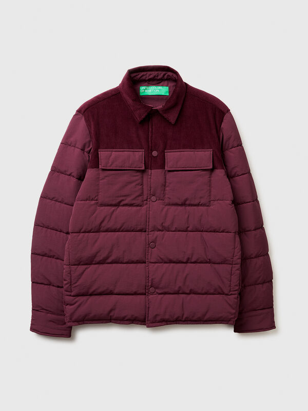Corduroy and nylon jacket Men