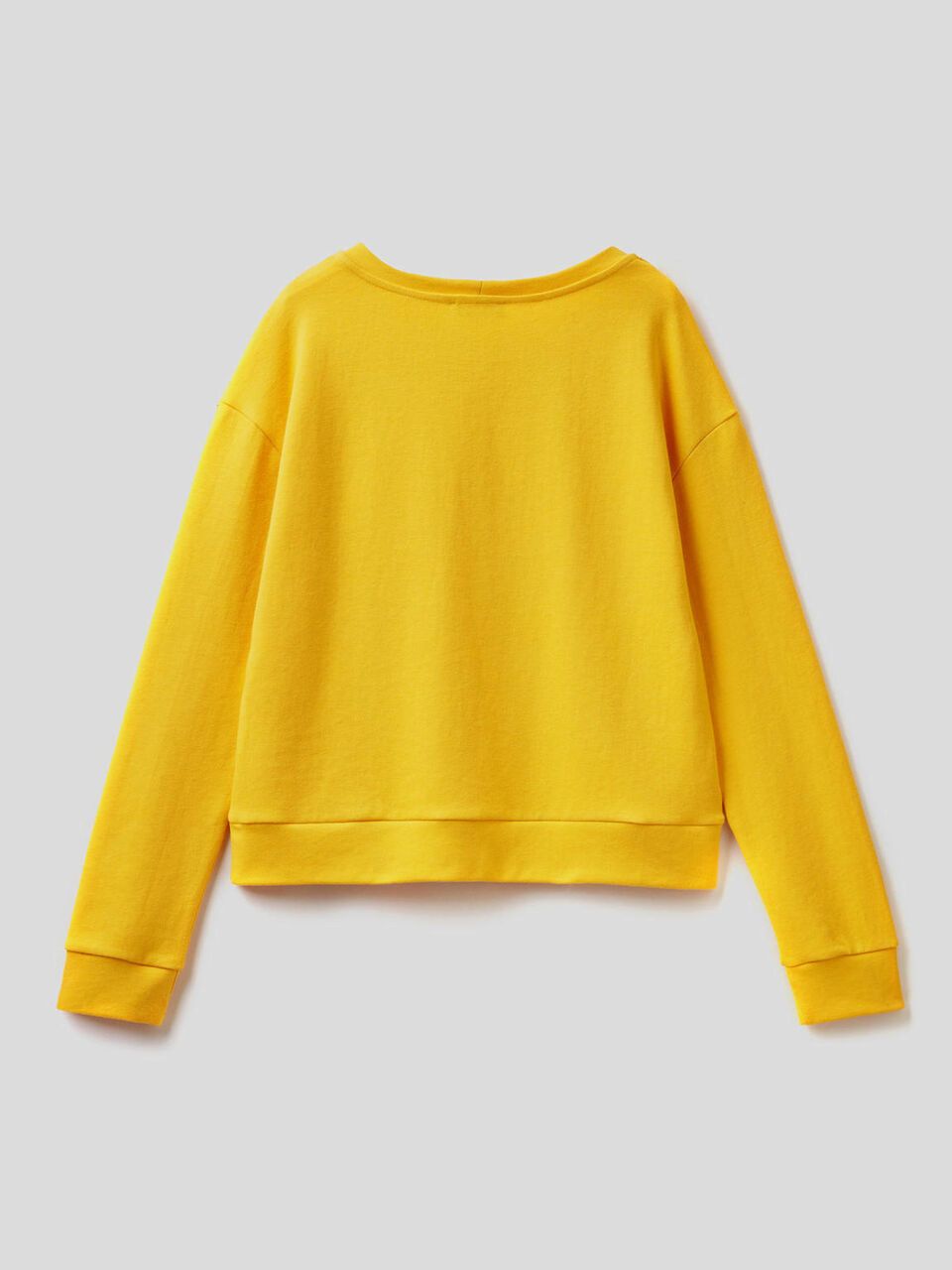Solid color sweatshirt in cotton blend image number 2