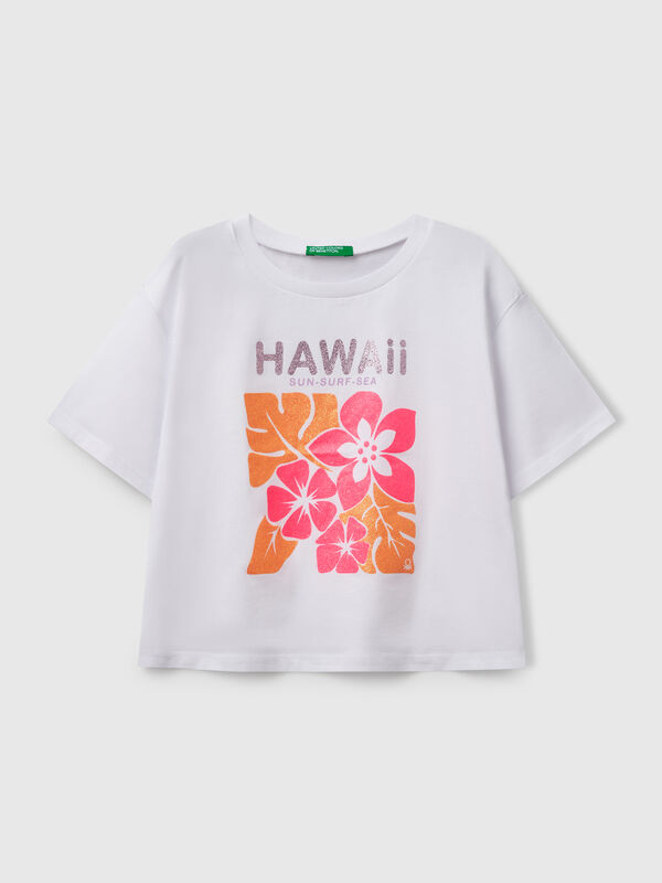 T-shirt with glittery print Junior Girl