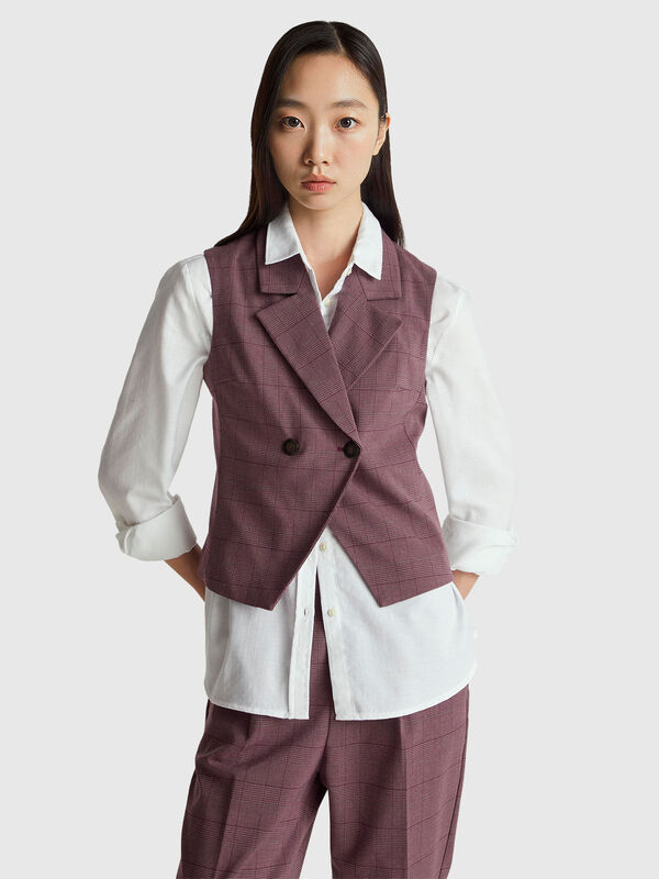 Double-breasted Prince of Wales vest Double-breasted Prince of Wales vest Women