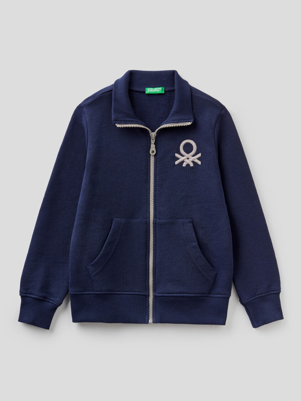 Sweatshirt with zip and embroidered logo image number 1