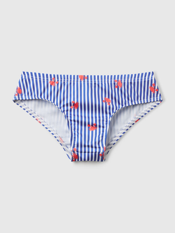 Striped swim bottoms with crab print Junior Boy