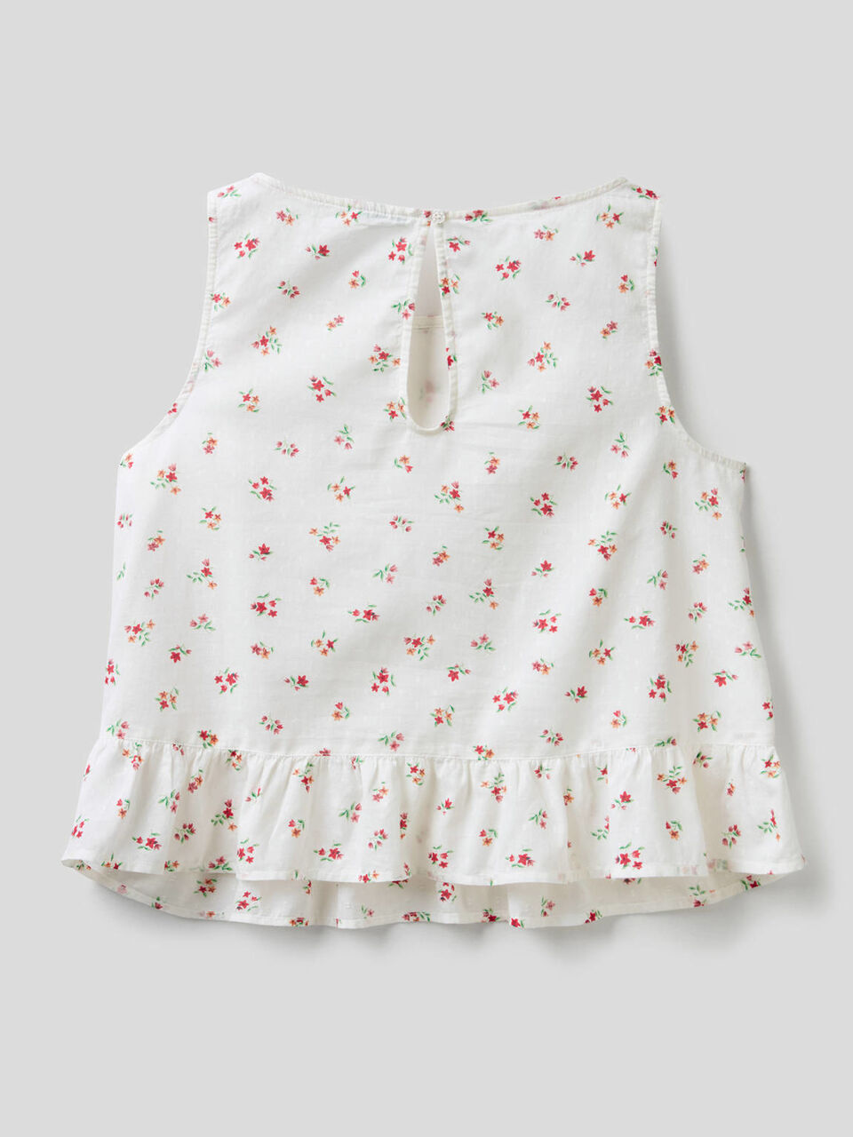 Top in pure floral print cotton image number 2