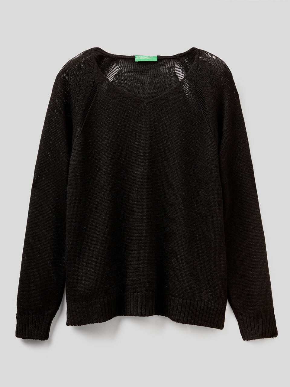Sweater with wide stitch detail image number 1