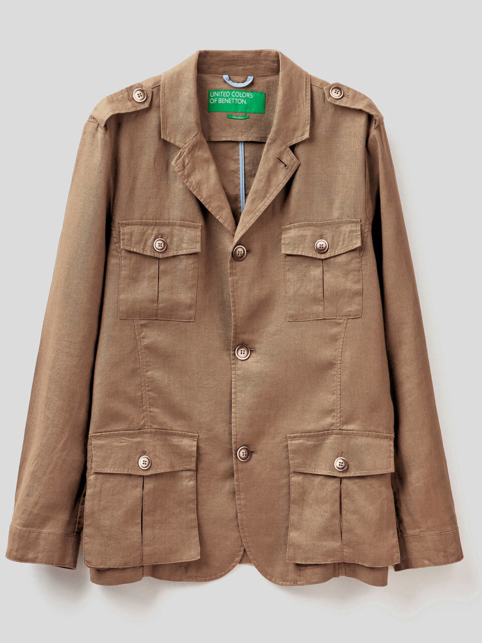 Pure linen jacket with pockets image number 1