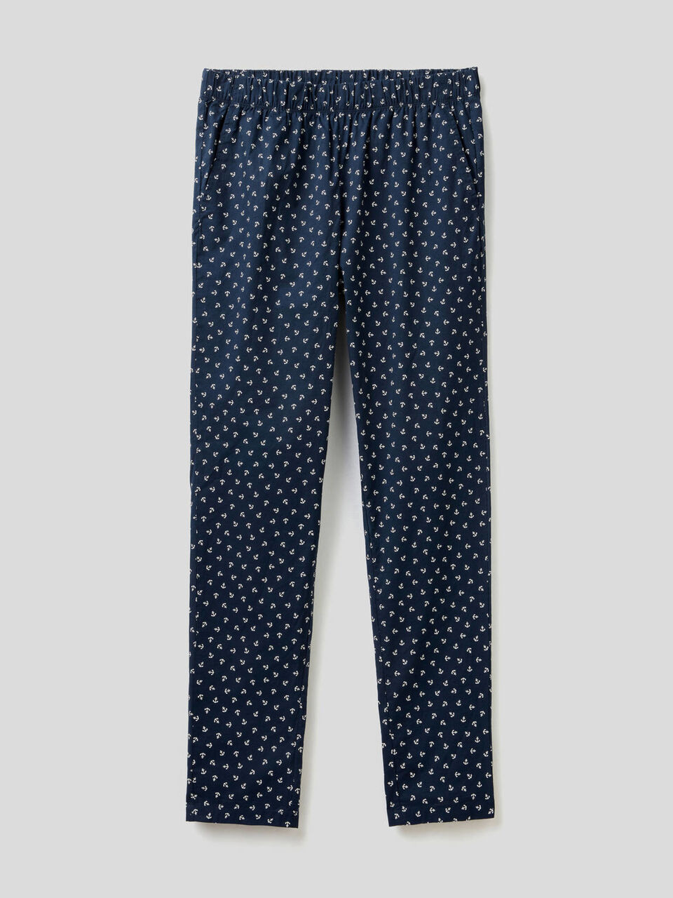 Patterned trousers in pure cotton image number 1