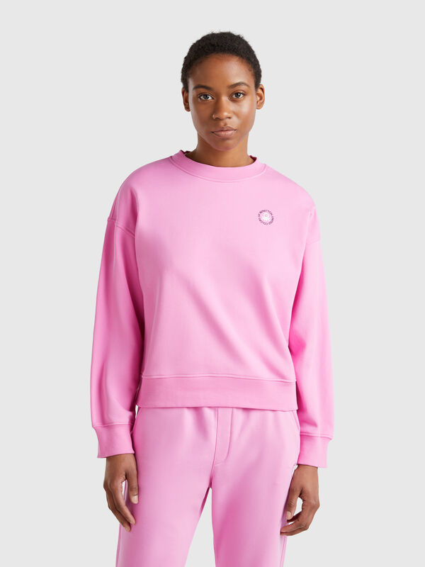 Crew neck sweatshirt in cotton blend Women